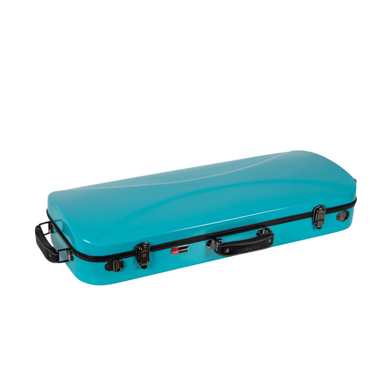 thumbnail interactive-video image 1 of Crossrock Double Violin Case For Two 4/4 Full-Size Violins - Fiberglass With TSA Lock & Shoulder Straps (Mint Blue) 1 of 11