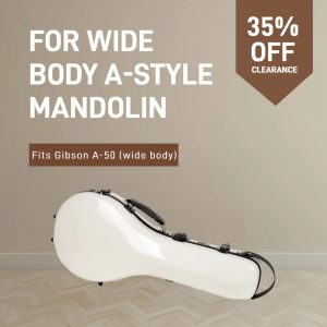 CRF2020MA Fiberglass A-style Mandolin Case - for 11" Wide Body Mandolin - Gibson A-50 - CLEARANCE