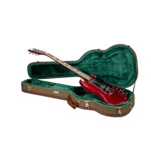 CRW720SG Electric Guitar Case, For Gibson SG and Similar Style Electric Guitar, Vintage Wood Case