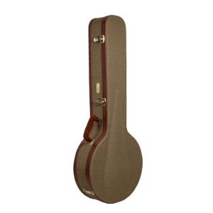 CRW720BJ Vintage Wooden Case, 5 Strings Resonator Bluegrass Banjo Case - Olive Green