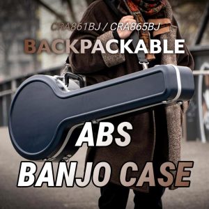 CRA861/CRA865 ABS Banjo Case, Backpackable | Fits 5-String & Tenor Banjo