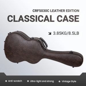CRF5030CCBL ULTRA-LIGHT FIBERGLASS | LEATHER EDITION Classical Guitar Case 4/4 Full Size