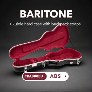 CRA880BU ABS Molded Baritone Ukulele Case - with Backpack Straps