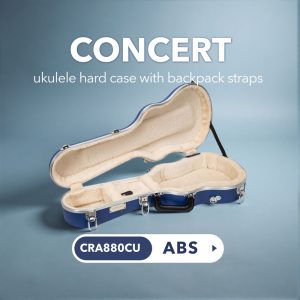 CRA880CU ABS Molded Concert Ukulele Case - with Backpack Straps