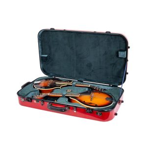 CRF2020DM Fiberglass Double Mandolin Case — Holds 2 Mandolins, A/F Style Universal, TSA Lock and Backpackable