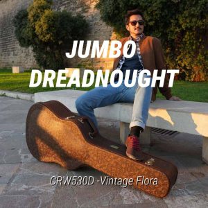 CRW530D Vintage Flora Jumbo Dreadnought Guitar Case for Gibson Jumbo J45, Taylor GA, and 12-string Dreadnought