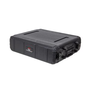 2U Shallow Flight Rack Case - 13.7" Rackable Depth - Heavy-Duty Molded Plastic Road Case