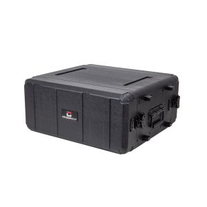 4U Shallow Flight Rack Case - 13.7" Rackable Depth - Heavy-Duty Molded Plastic Road Case