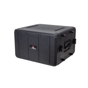 6U Shallow Flight Rack Case - 13.7" Rackable Depth - Heavy-Duty Molded Plastic Road Case