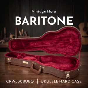 CRW530BUBQ Vintage Flora Baritone Ukulele Wood Case – Baroque Carved Brown