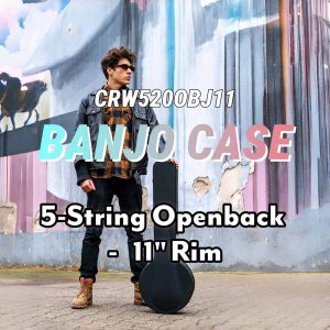 CRW520OBJ11 Wood Banjo Case | fits 5-String Openback Banjo with 11" Rim